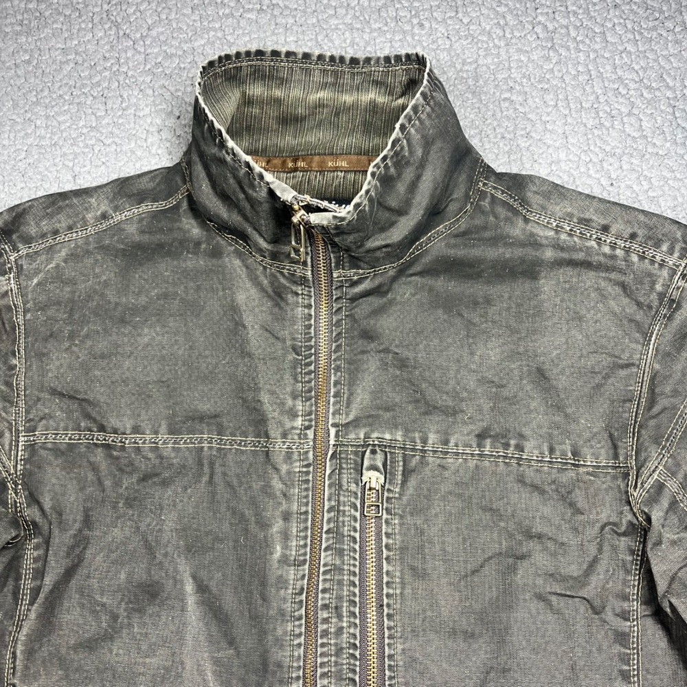 Kuhl Burr Jacket Mens Small Brown Vintage Patina Dye Cotton Canvas Full Zip - Picture 2 of 10